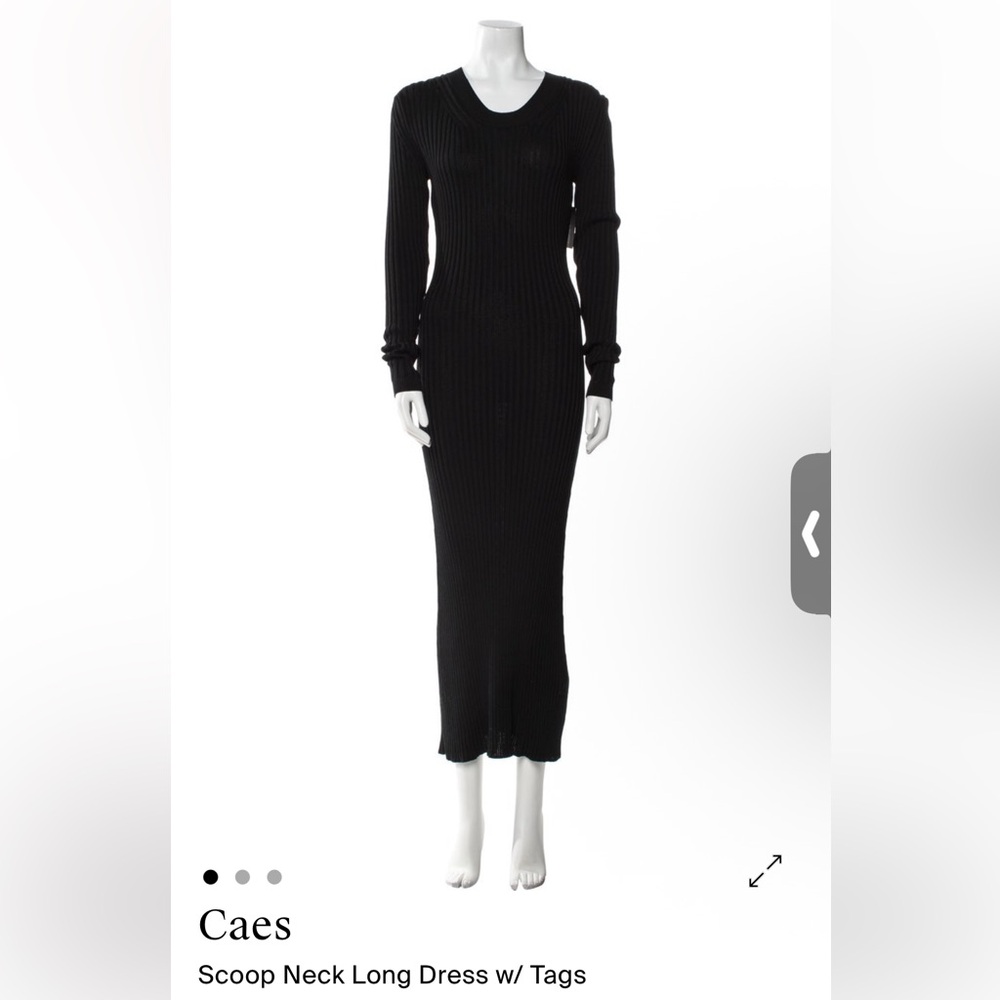 CAES NWT Black Ribbed Maxi Dress